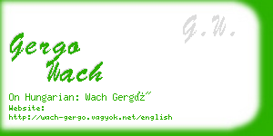 gergo wach business card
